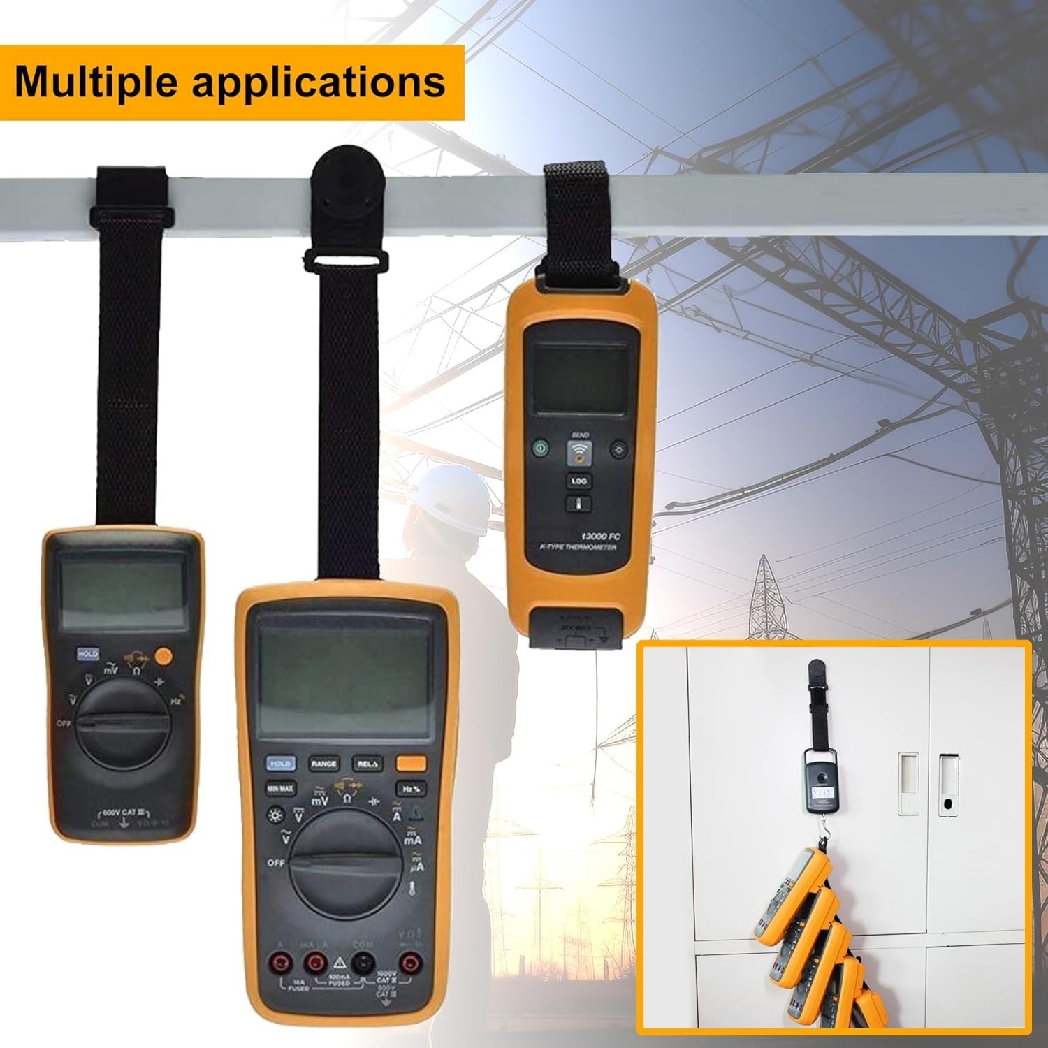 ZIBOO ZB-TPAK Multimeter Meter Hanging Strap Kit for Fluke Meters 15B+ 17B+ 1…