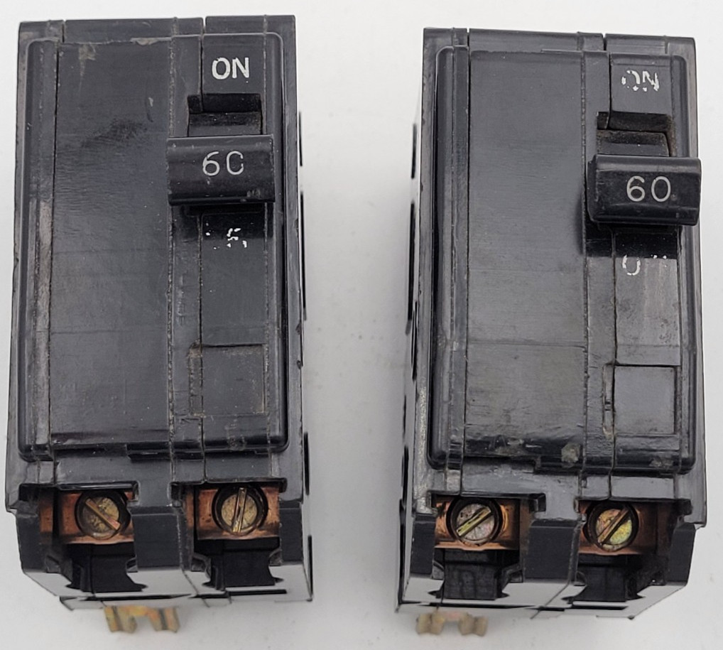 Square D QO260 60 A 2-Pole Long Foot Plug-On 120/240V Circuit Breaker USED