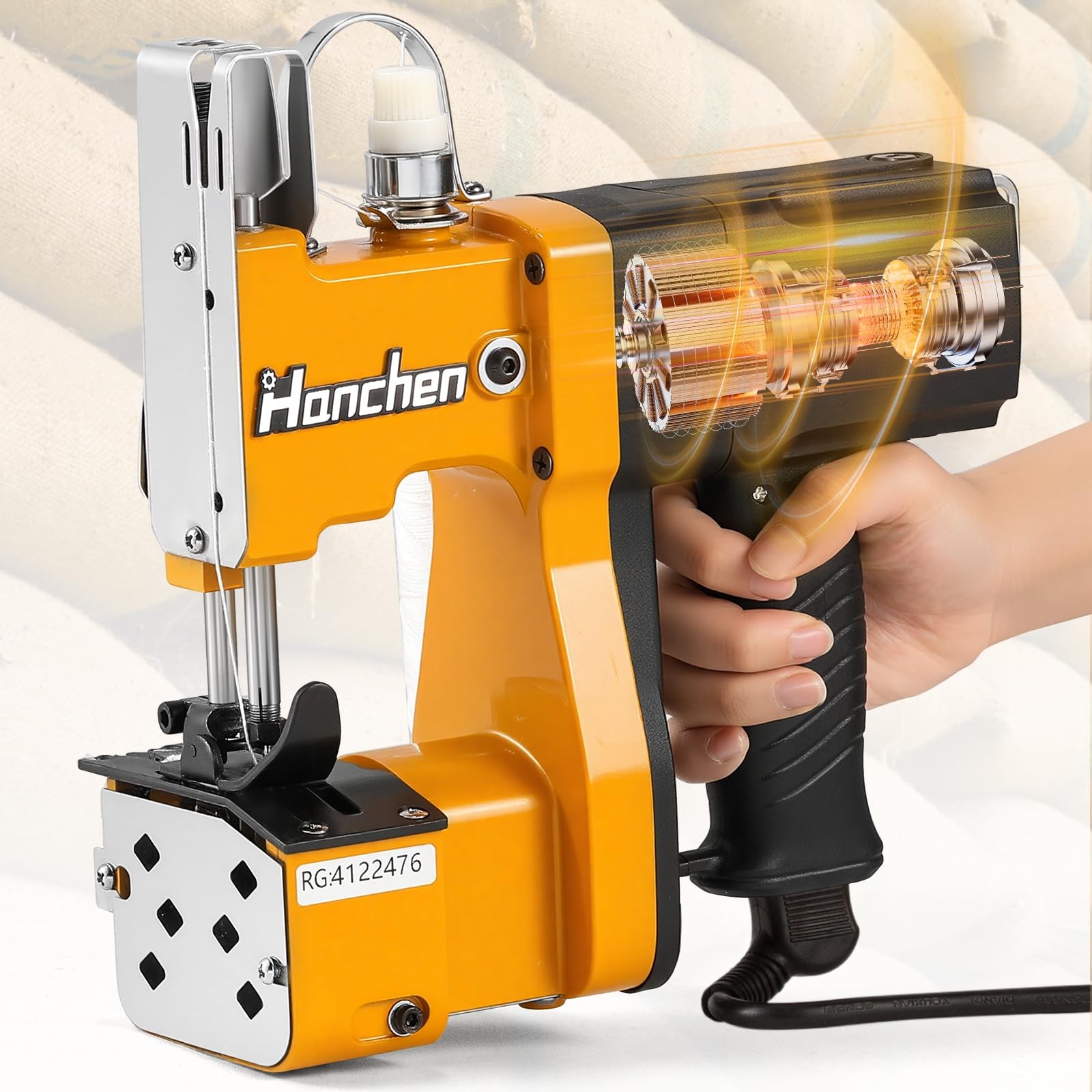 Hanchen Bag Sewing Machine High Speed Sealing Closer Yellow