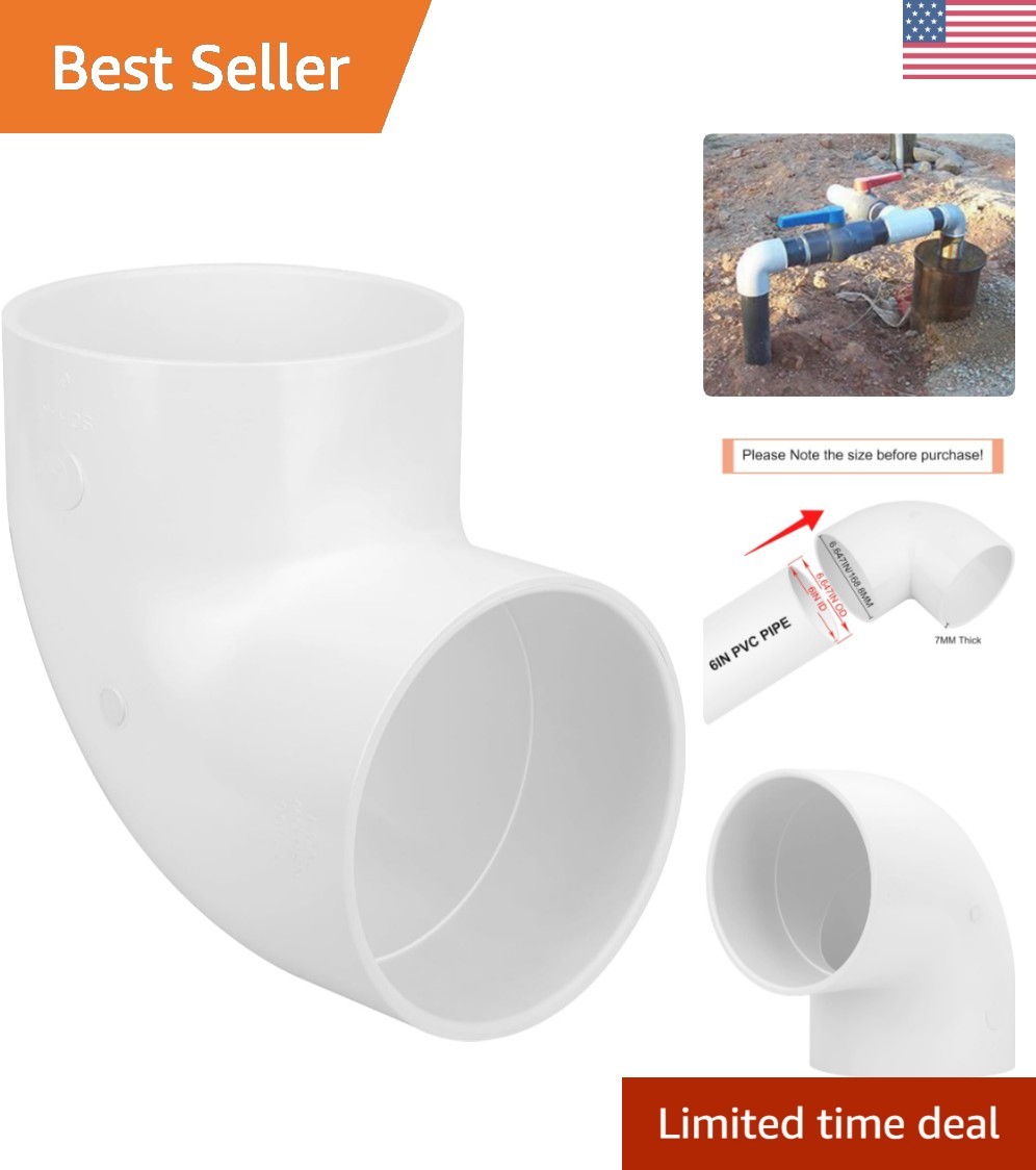 Durable 6 Inch 90 Degree PVC Elbow Connector for DIY Garden & Furniture Projects
