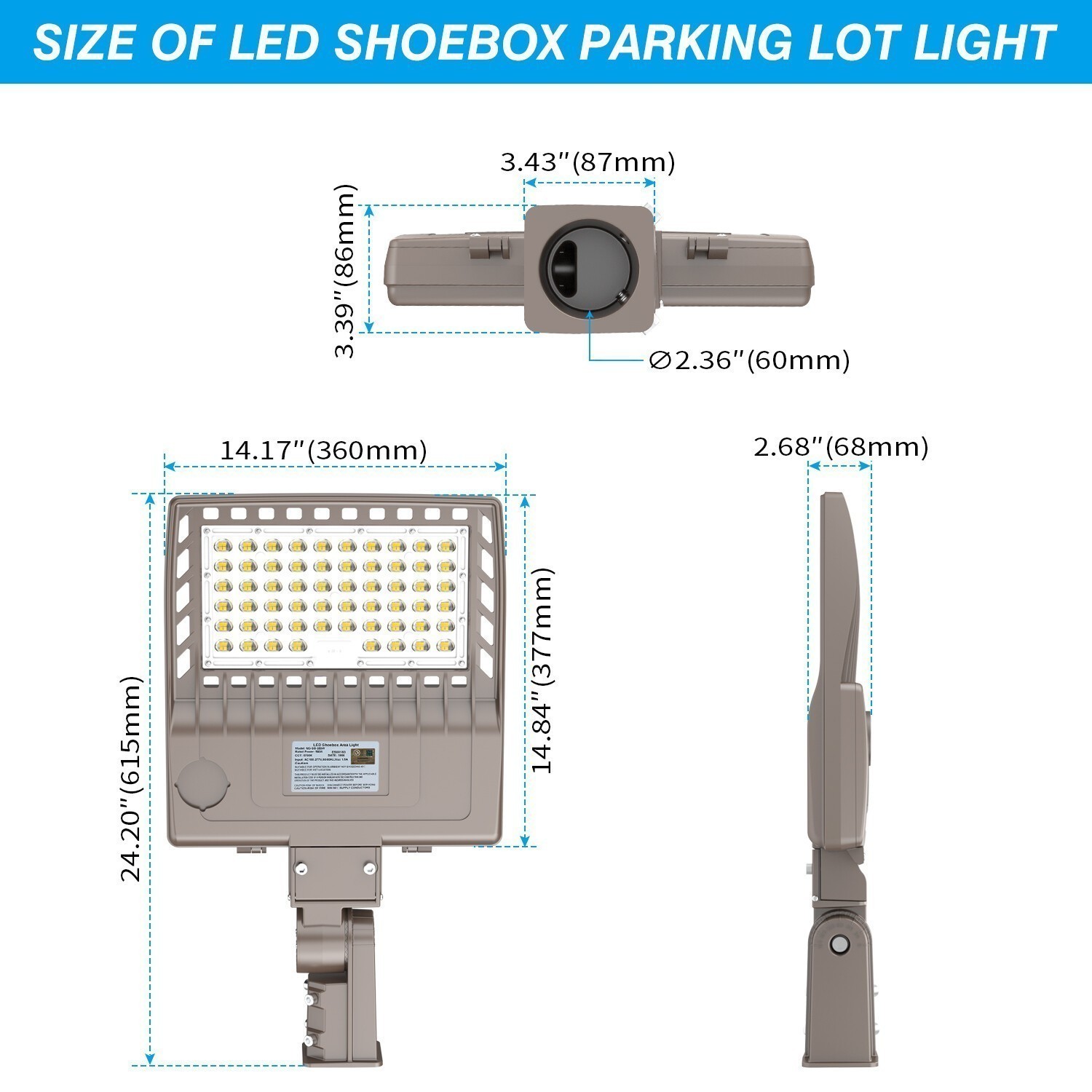 4PACK LED Stadium Light 200W Parking Lot Shoebox Street Security Flood Lighting
