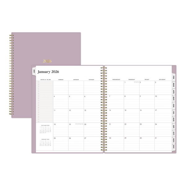 2026 Weekly/Monthly Planner 8.5"x11" Muted Lilac