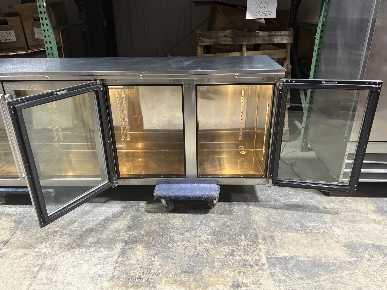 Perlick BBS108 108″ Back-Bar Refrigerator 4 Swinging Glass Doors, Stainless 120V