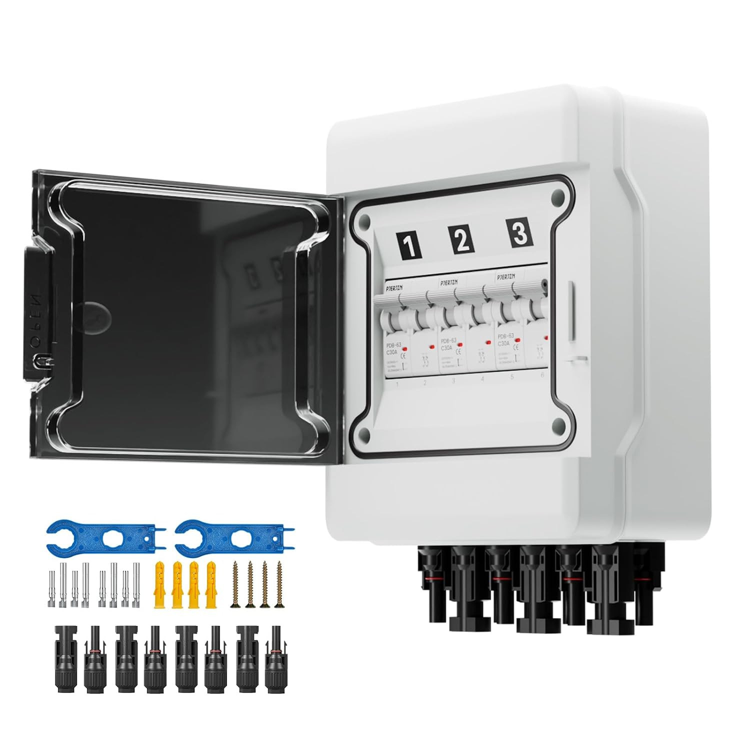 Solar Panel Disconnect Switch with 1000V DC 30Amp Circuit Breakers Solar Combine