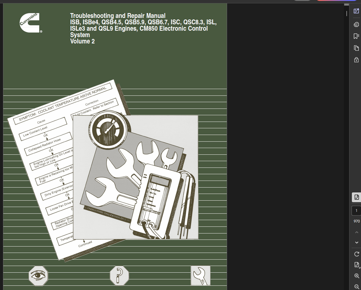 CUMMINS ENGINE ISB SERIES ISB5.9 MAINTENANCE REPAIR SERVICE MANUAL PDF ON USB