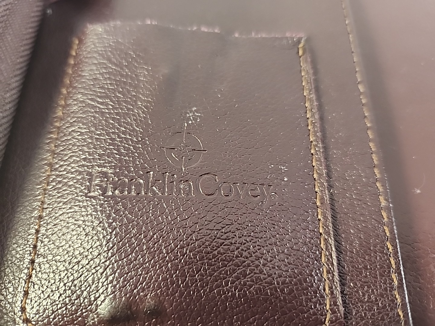 VTG Franklin Covey Genuine Cowhide Leather 7-Ring Planner Made In USA 9×11 Brown