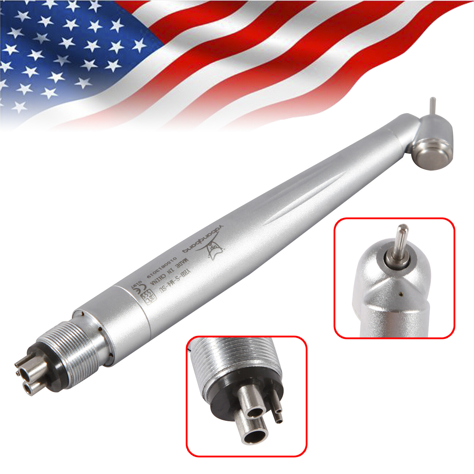 1/5Pc NSK Style Dental 45 Degree Surgical High Speed Handpiece Push Button 4Hole