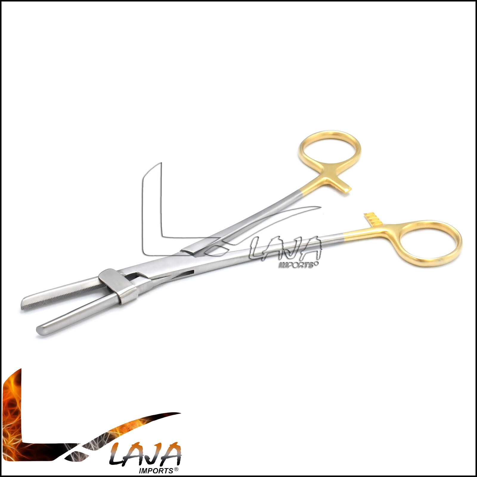 Tube Occluding Clamp Forceps 8» w/Guard Gold Handle Surgical Instrument DS-1377