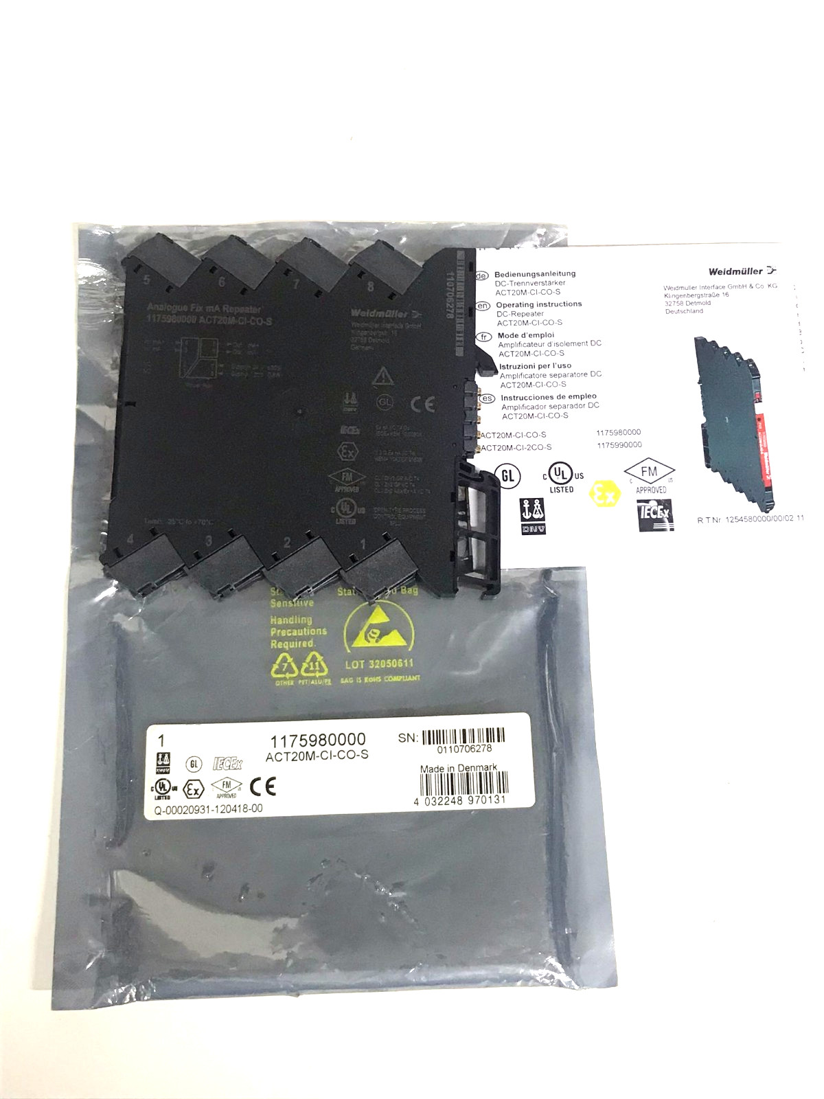 WEIDMULLER 1175980000 ACT20M-CI-CO-S Signal Transmitter