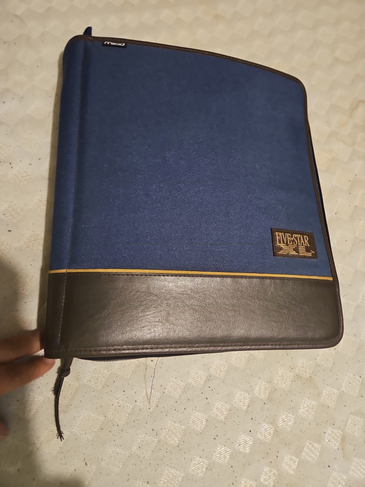 MEAD Five-Star XL Zip Up Binder Organizer Black” Brown RARE 12×14 Vintage