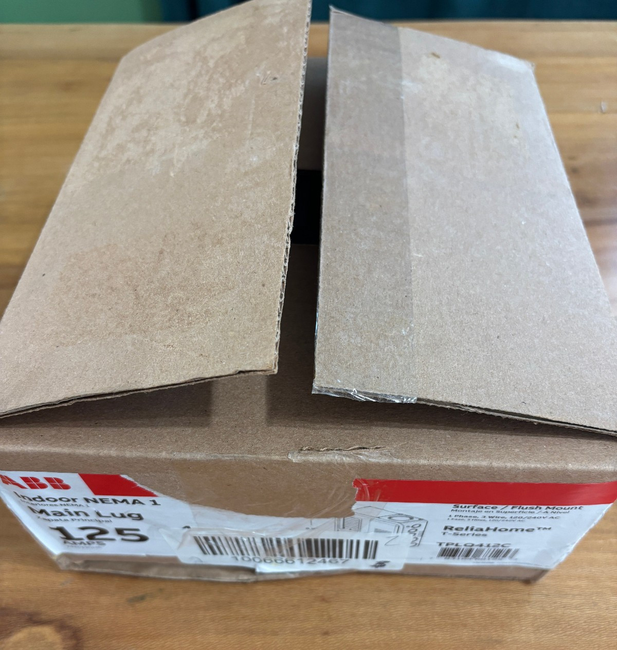 ABB 125A Main Lug Load Center TPLQ412C – Indoor NEMA 1 – Open Box / Used