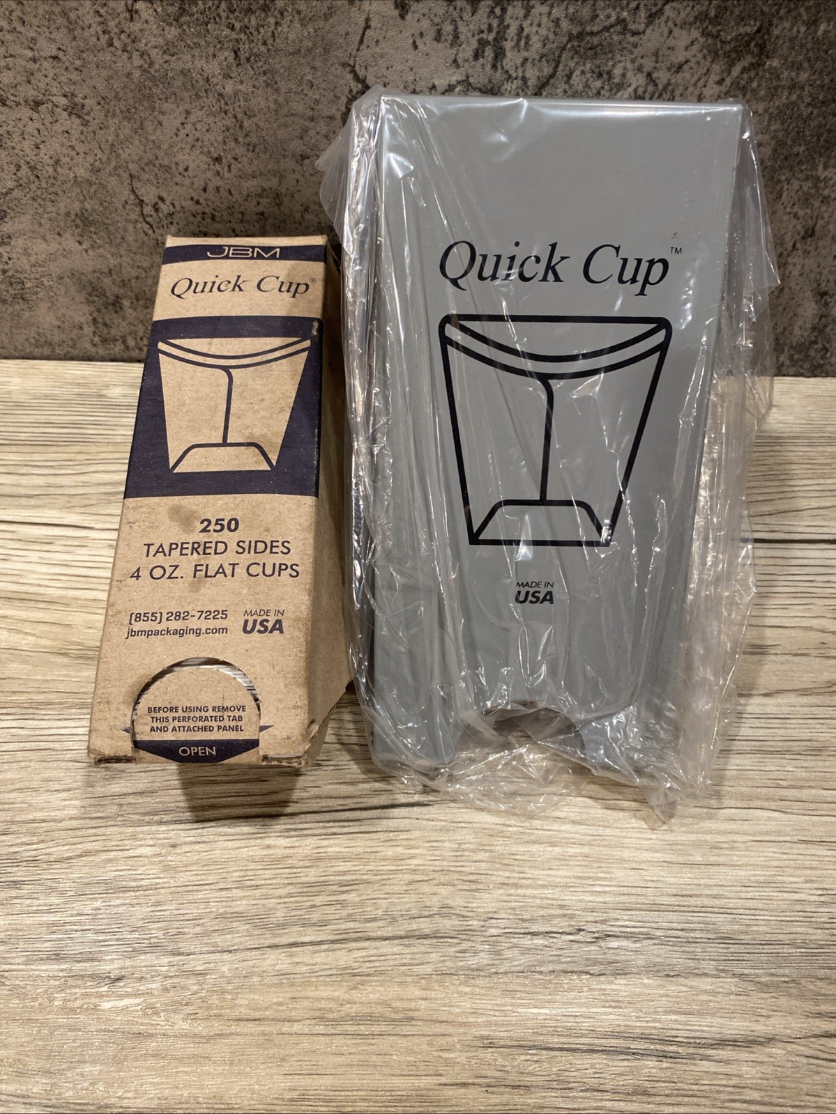 JBM Quick Cup Dispenser & Quick Cup Flat Cups 250 Count -Metal Wall Dispenser