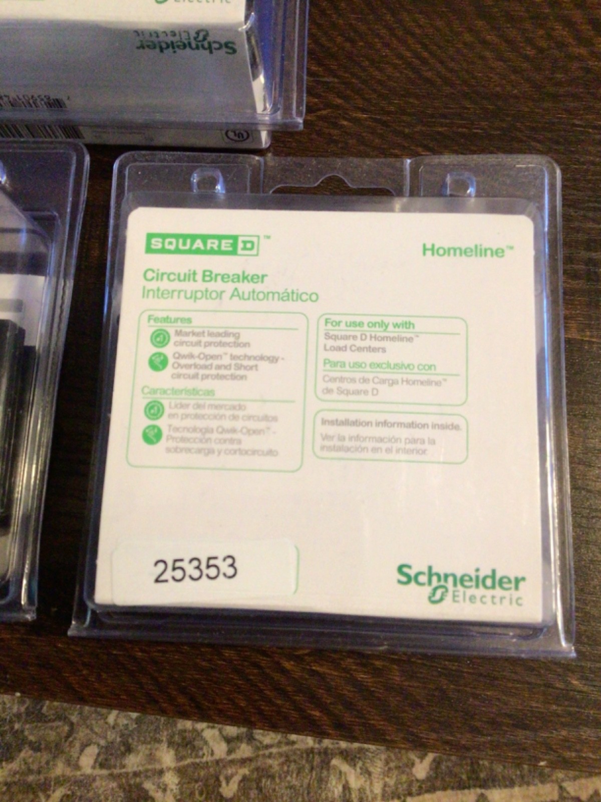 Lot of 3-Square D Homeline HOM2100C 100 Amp, 120/240V 2-Pole Circuit Breaker new