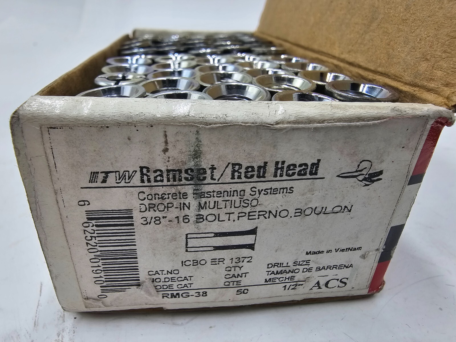(QTY 50) ITW Ramset/Red Head RM-38 3/8″-16 Multi-Set Drop-In Anchor