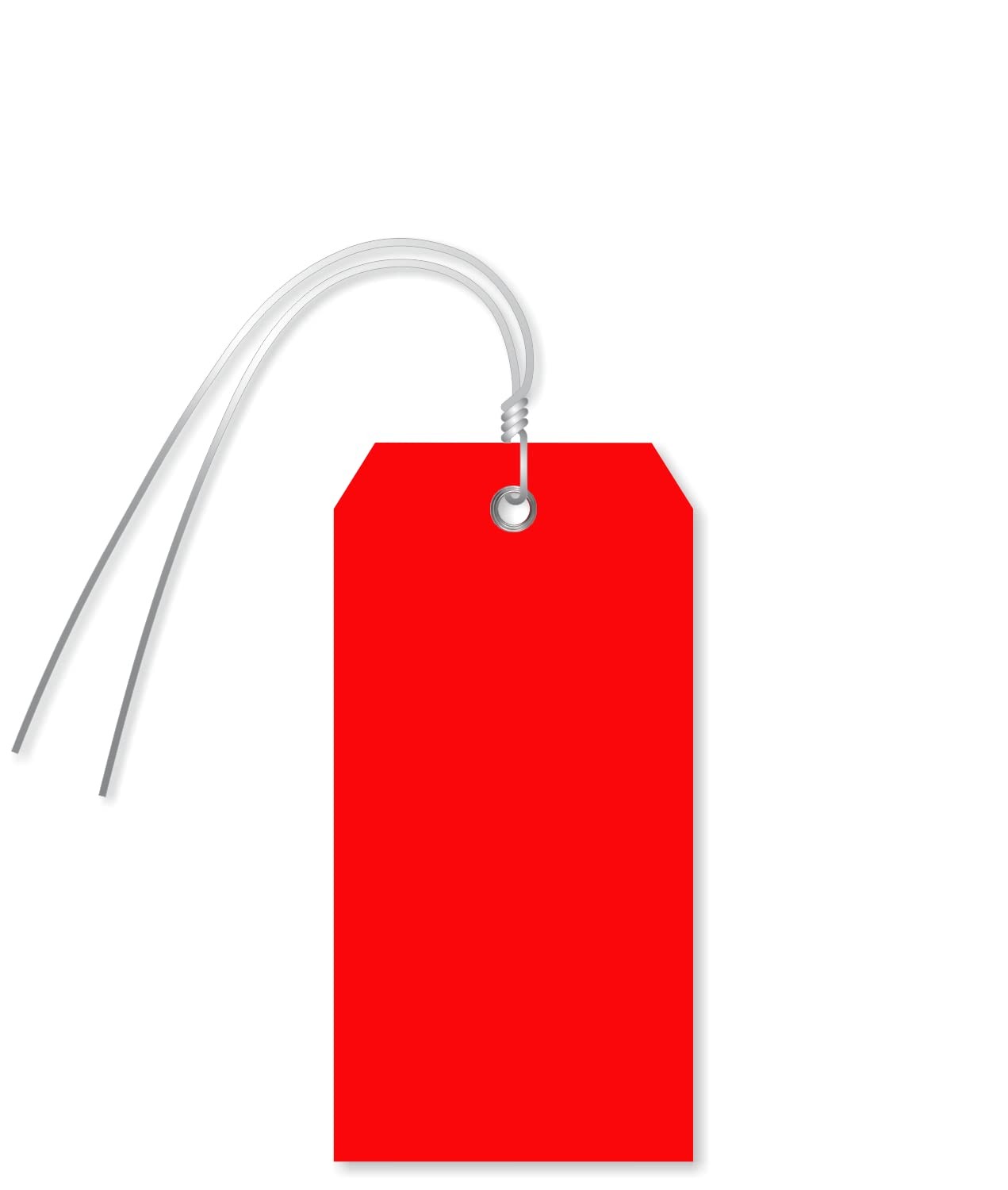 Pack Of 100 Red Plastic Tags Wires 4.75×2.375 Inch Metal Eyelet Tear Proof