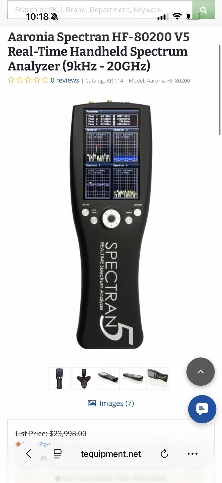 AARONIA SPECTRAN HF-80200 V5 REAL-TIME SPECTRUM ANALYZER (9KHZ-20GHZ) SHIPS FREE