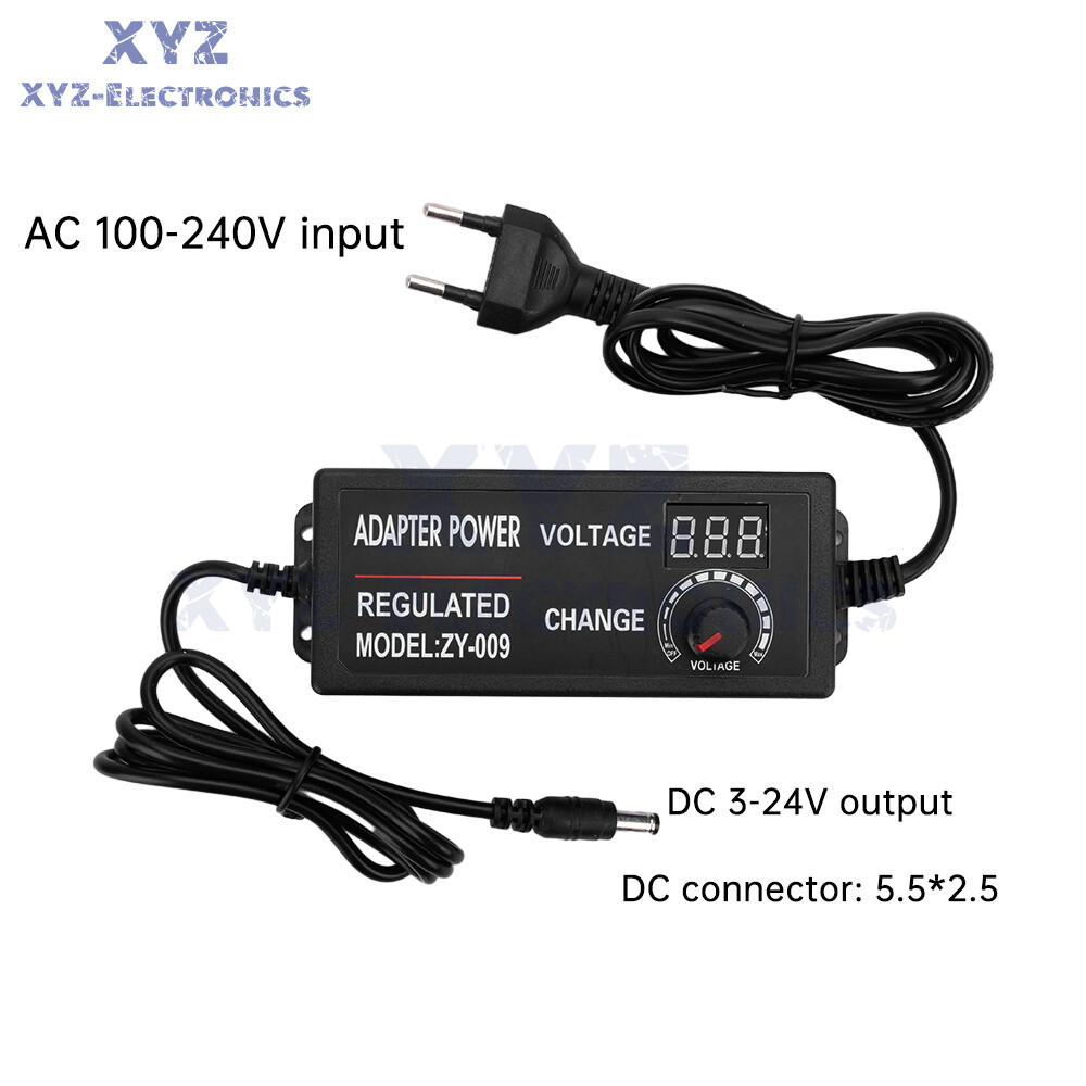 AC100-240V to DC3-24V 3A 5A Adjustable Voltage Power Adapter Switch Power Supply