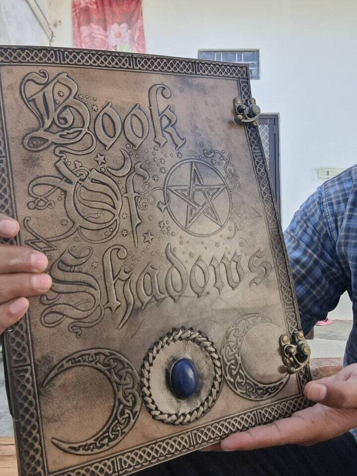Book Of Shadows, Leather Grimoire, Leather Journal, Magic Book, Celtic journal