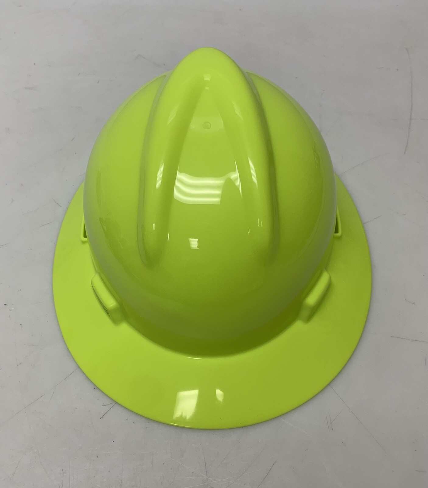MSA 10061515 Safety Full Brim Hard Hat Type 1 V-Gard Fas-Trac Hi-Viz Yellow M