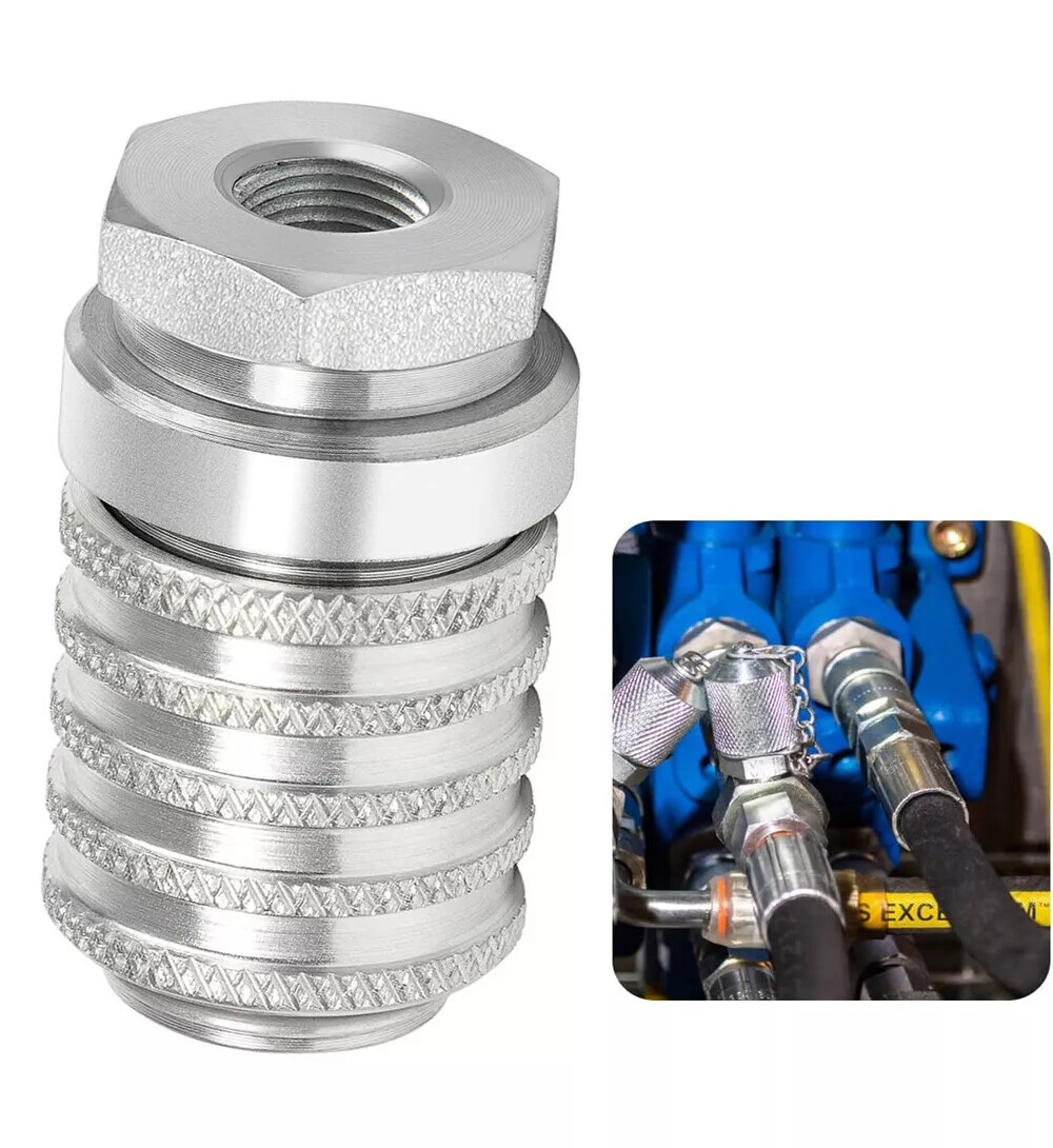 PD222 Series PD Steel Test Port and Diagnostic Equipment Quick Coupler Silver