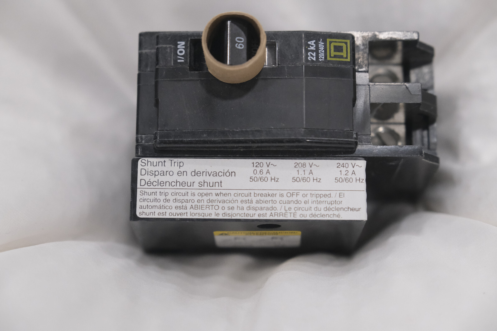 QO0260VH1021 QO Shunt Trip Breaker 60 amp Square D 2 Pole