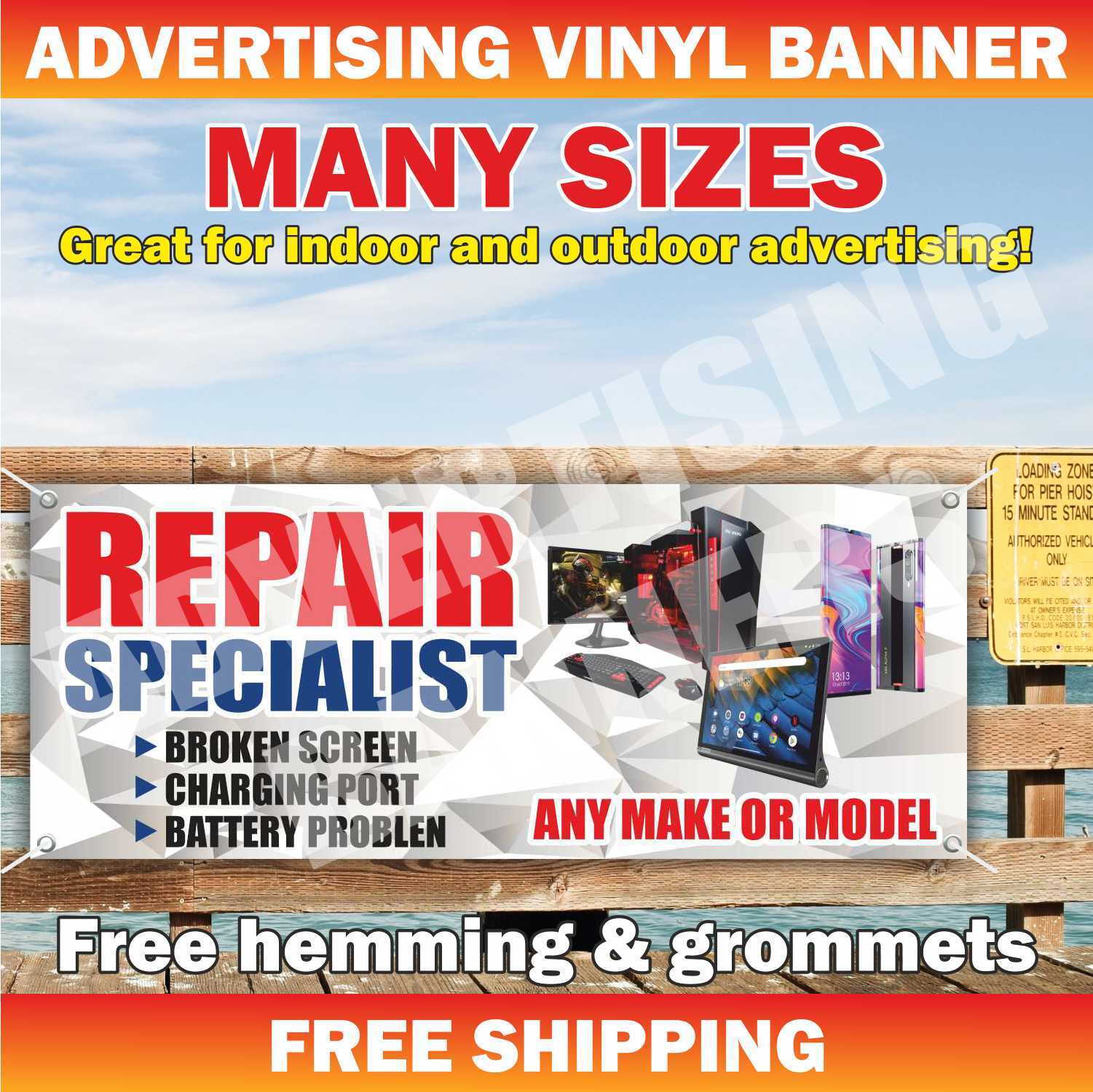 REPAIR SPECIALIST Repair Advertising Banner Vinyl Mesh Sign Cell Phone Computer