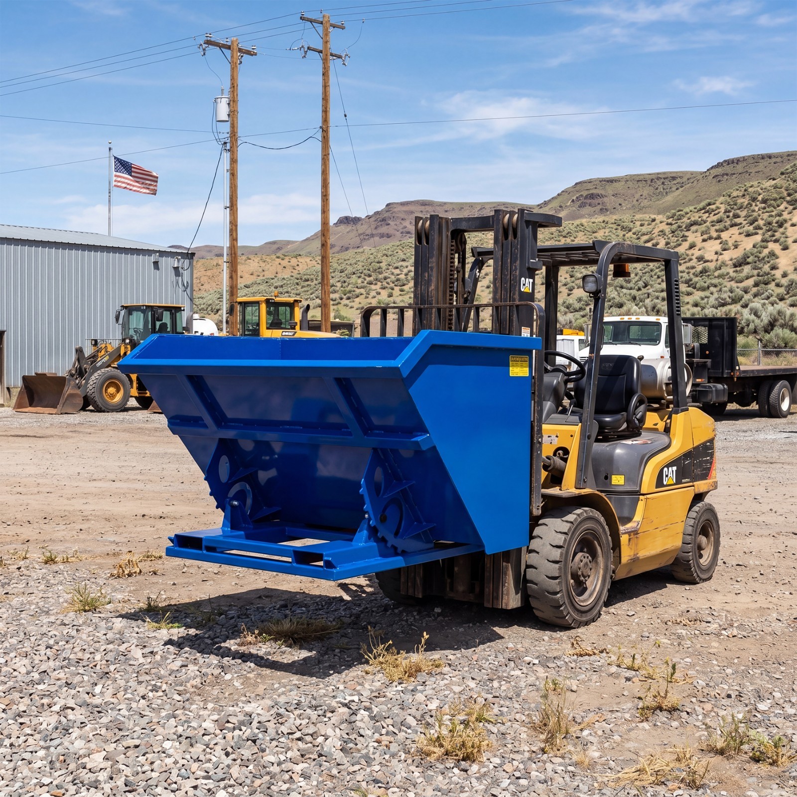 1.5 CY Self Dumping Trash Hopper Dumpster for Forklift/Skid Steer | 6000LB Load