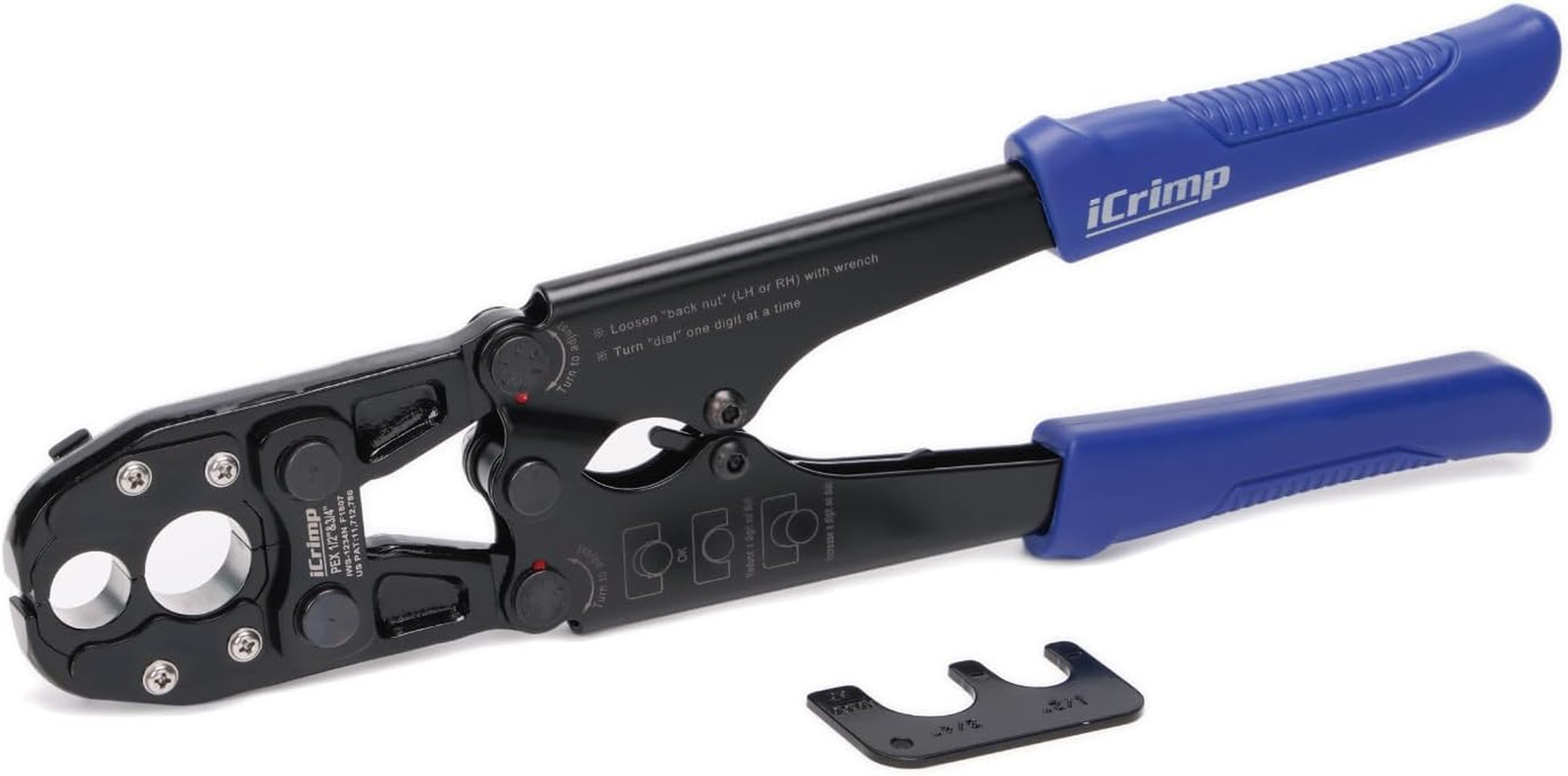 Icrimp PEX Pipe Crimping Tool, Convertible 1/2″ & 3/4″ Jaws | Convertible 1/2″ &