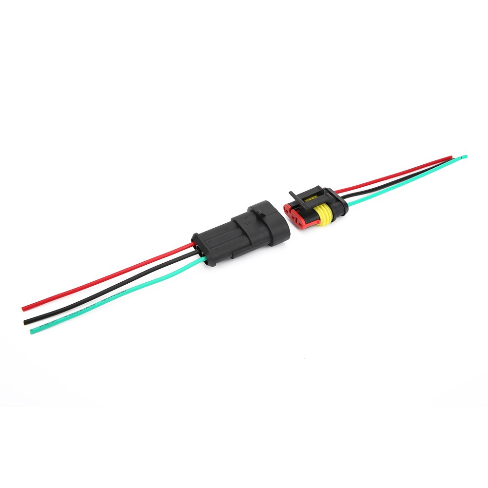 5 Sets 1/2/3 Pin Car Electrical Connector Plug With Wire Cable 3P