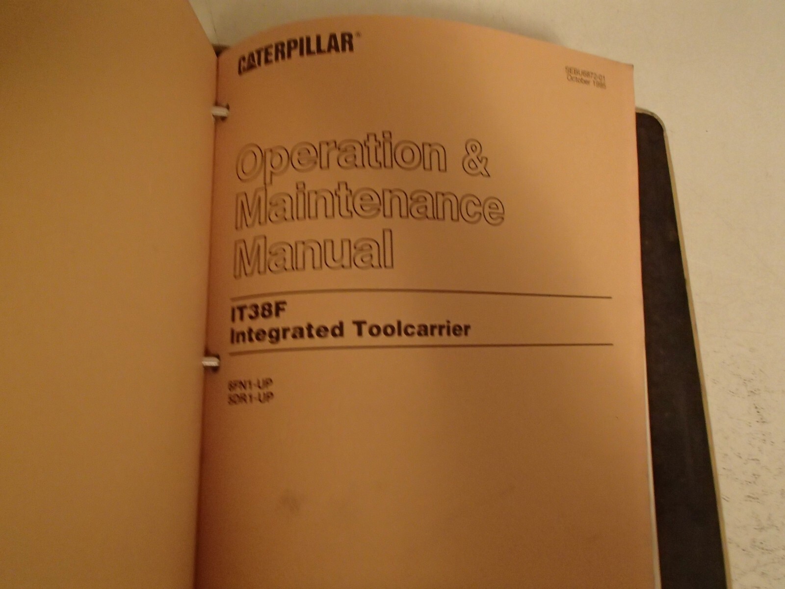 Caterpillar 938F IT38F Loader Service Manual , 1KM 2RM 85M 6FN 7SN 5DR 1- up