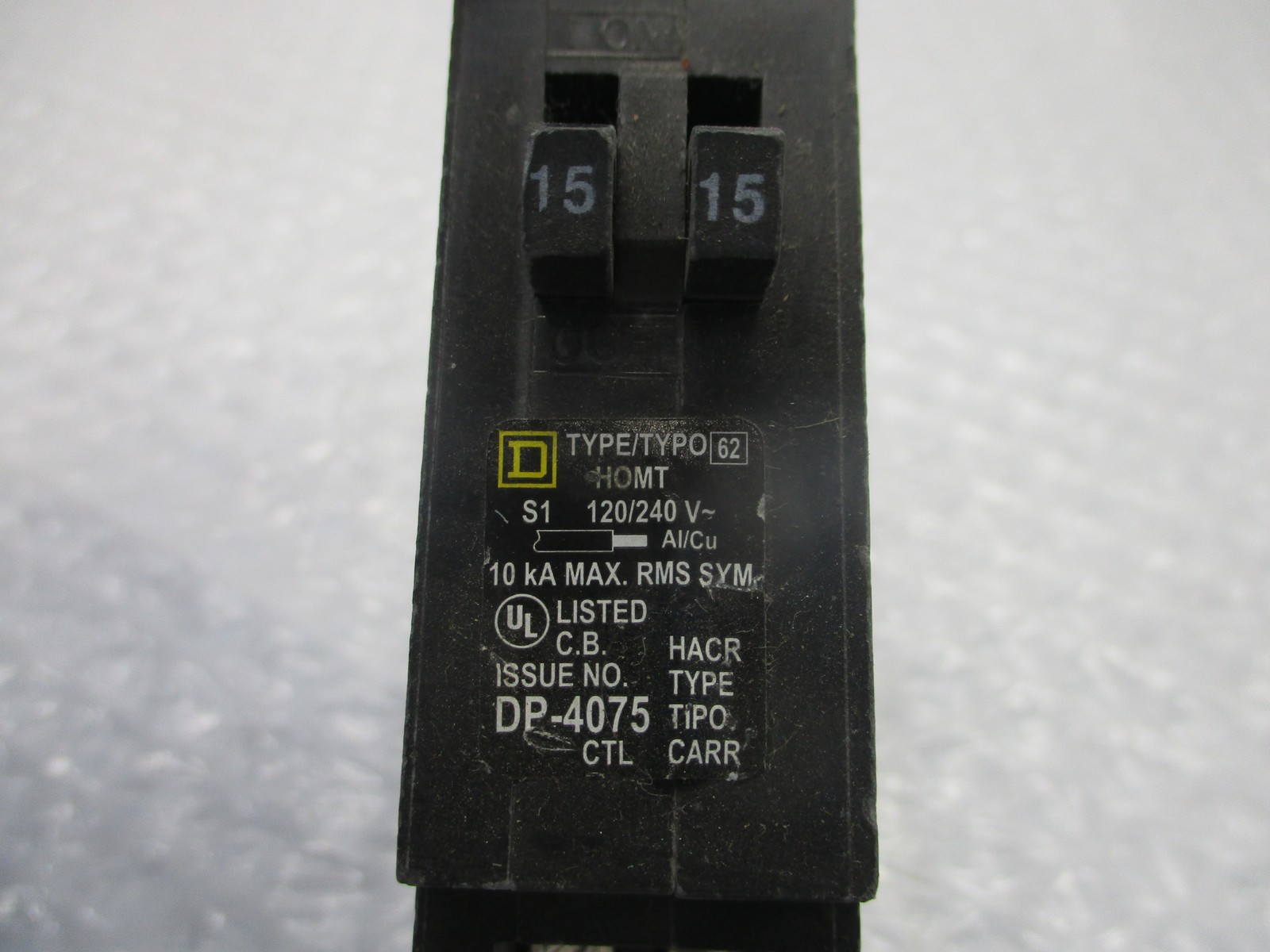 SQUARE D HOMT1515 BREAKER 1POLE 15AMPS NSNP
