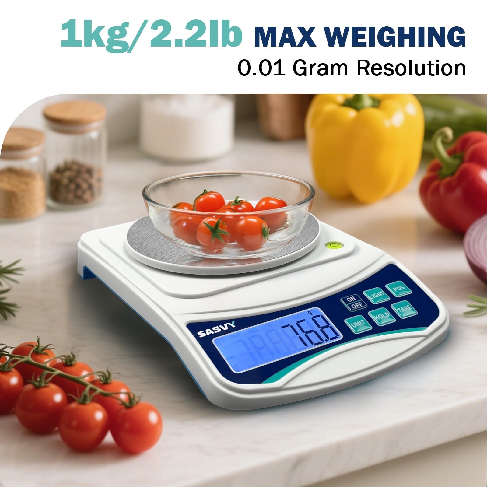 SASVY Digital Lab Scale 1000g x 0.01g Precision Balance