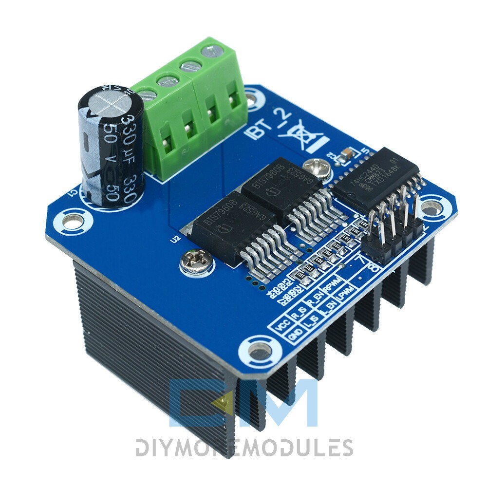 Dual BTS7960B DC Stepper Motor Driver H-Bridge PWM 43A For Arduino Smart Car