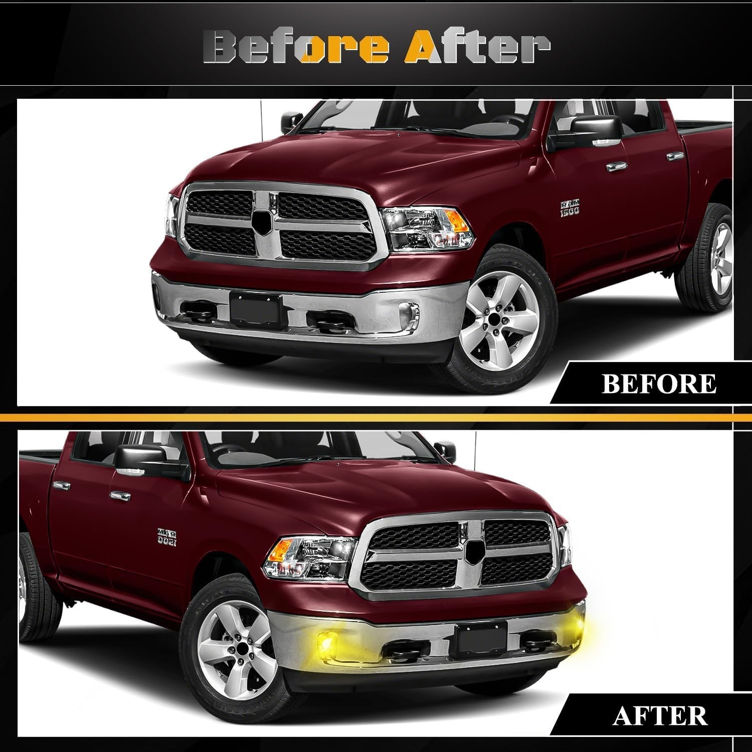 Led Fog Lights for 2013-2018 Ram 1500 & 2019-2021 RAM 1500 Classic Pickup
