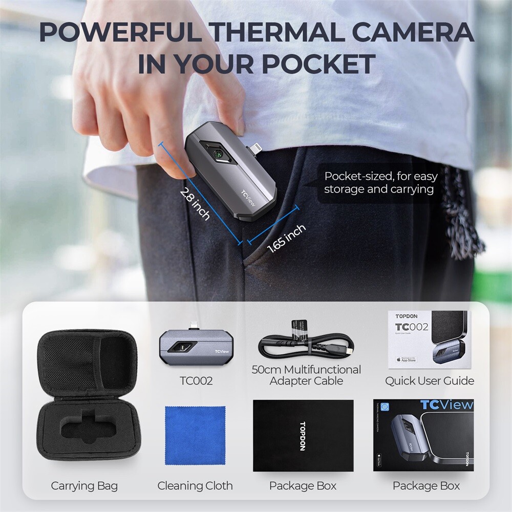 TOPDON TC002 Thermal Imaging Camera for iOS, High Resolution IR Camera Lightning