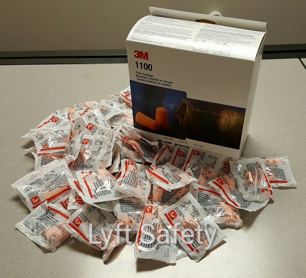 3M Ear Plugs 1100 Noise Reduction Earplugs 29dB Orange Foam PICK SIZE