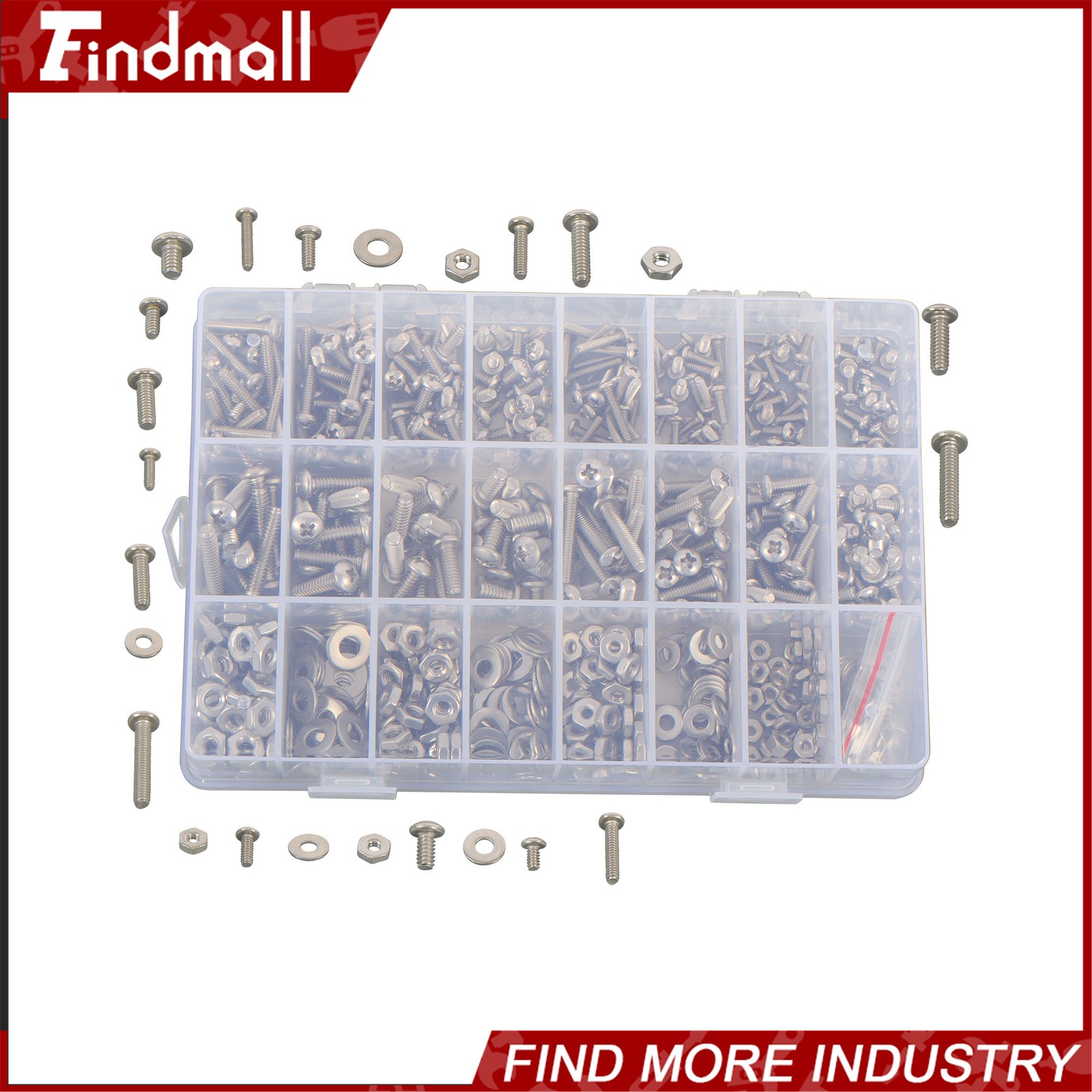 710Pcs Machine Screw Assortment Assorted Nuts Bolts and Flat Washers Kit