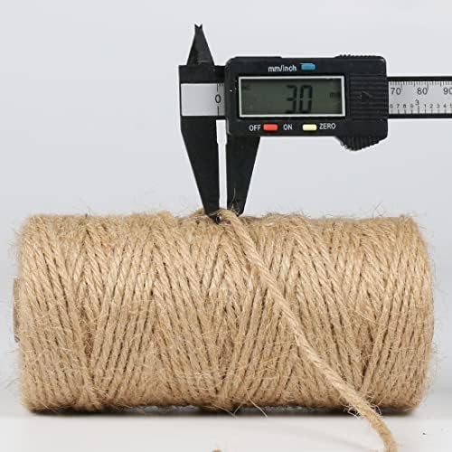 PerkHomy Jute Twine String 3mm 328Ft Natural Thin Ribbon for Craft, Gardening, W