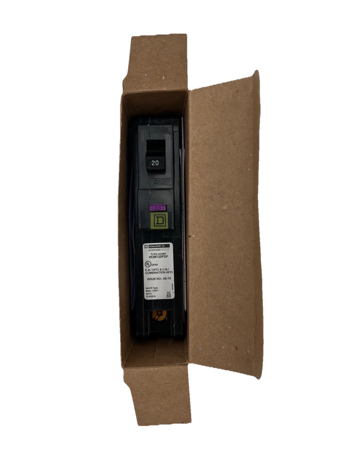 Square D HOM120PDF 120V 20A Single-Pole Circuit Breaker