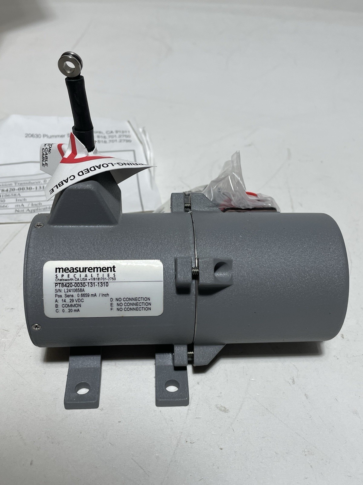 Measurement Specialties PT8420-0030-131-1310 Position Transducer