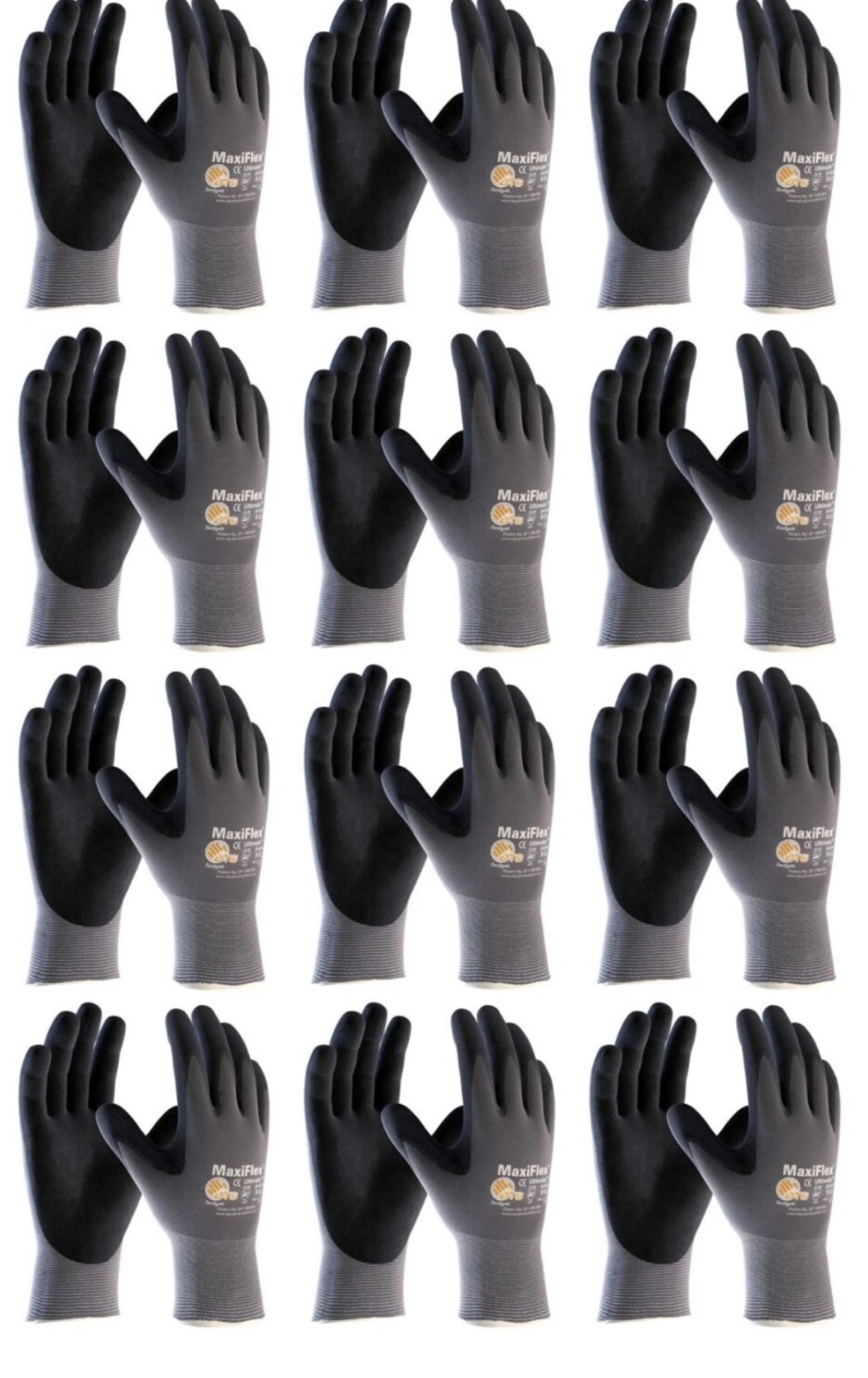 34-844 MaxiFlex Nitrile Grip Foam Dotted Palm Coated PROTECTIVE WORK GLOVES SMAL