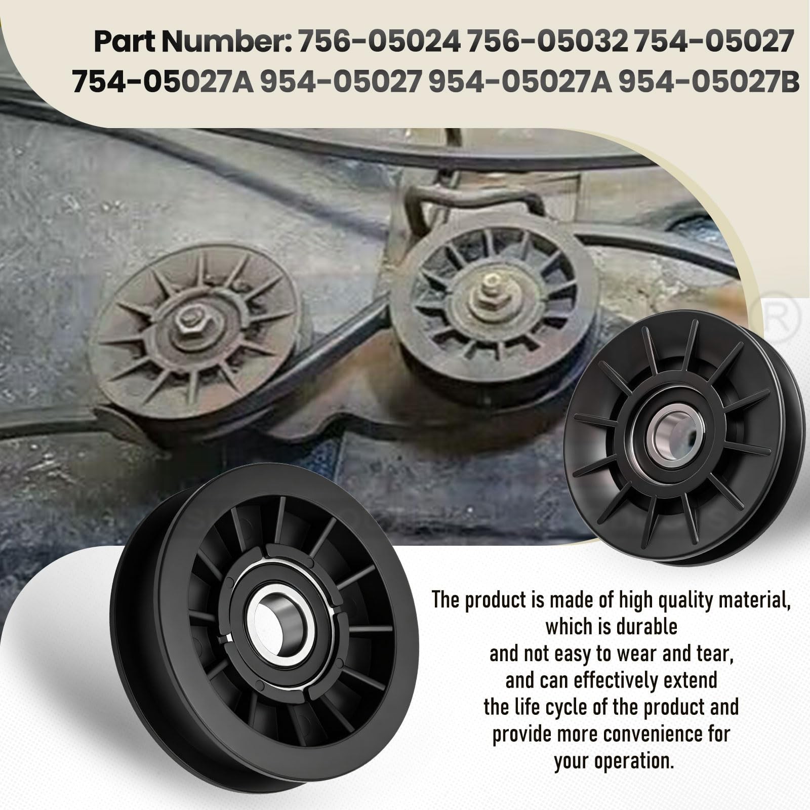 Tractor Belt and Idler Pulley Set Compatible with Cub Cadet XT1 XT2 ZT1 ZT2 NEW