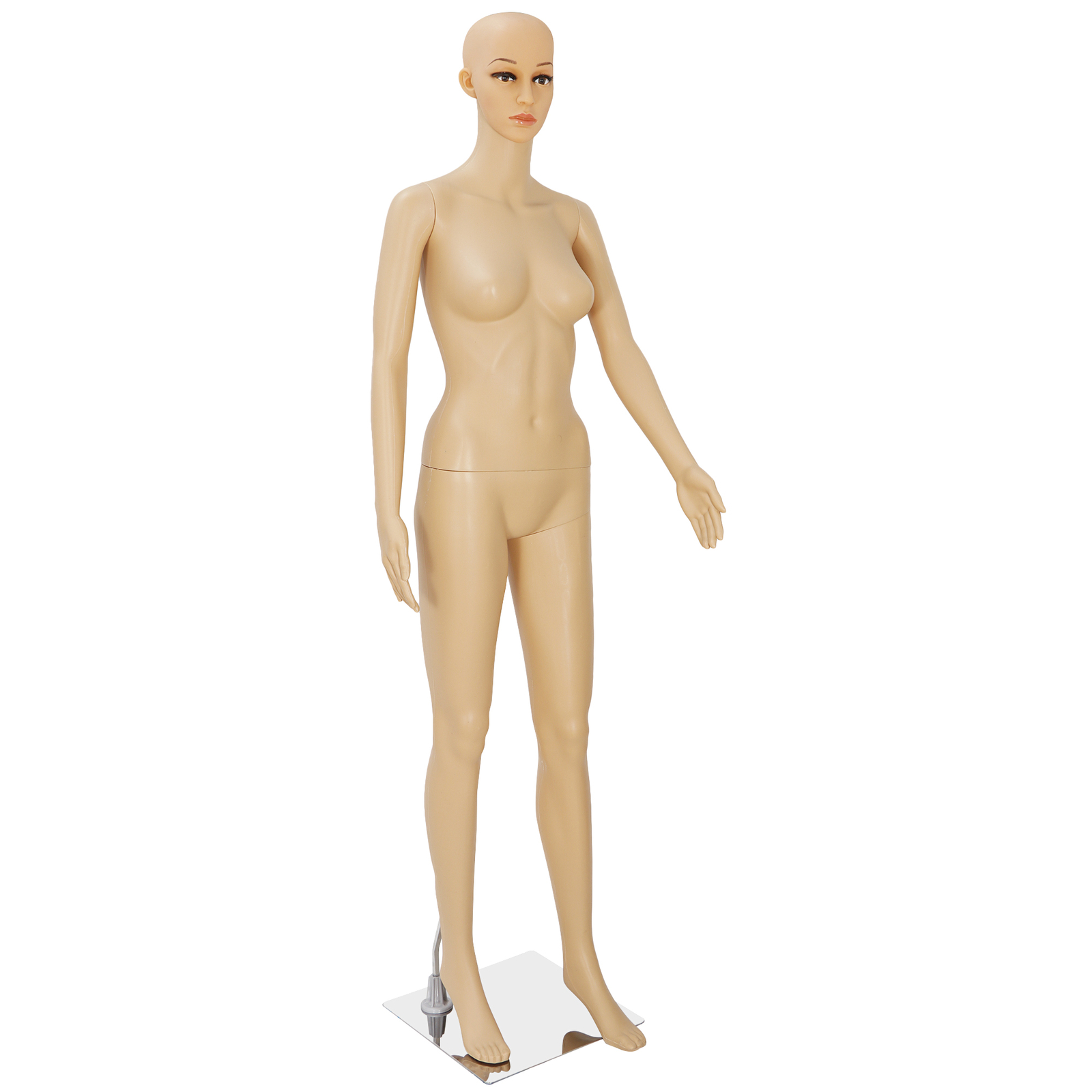 Female Mannequin Full Body PP Realistic Display Head Turn Dress Form w/ Base