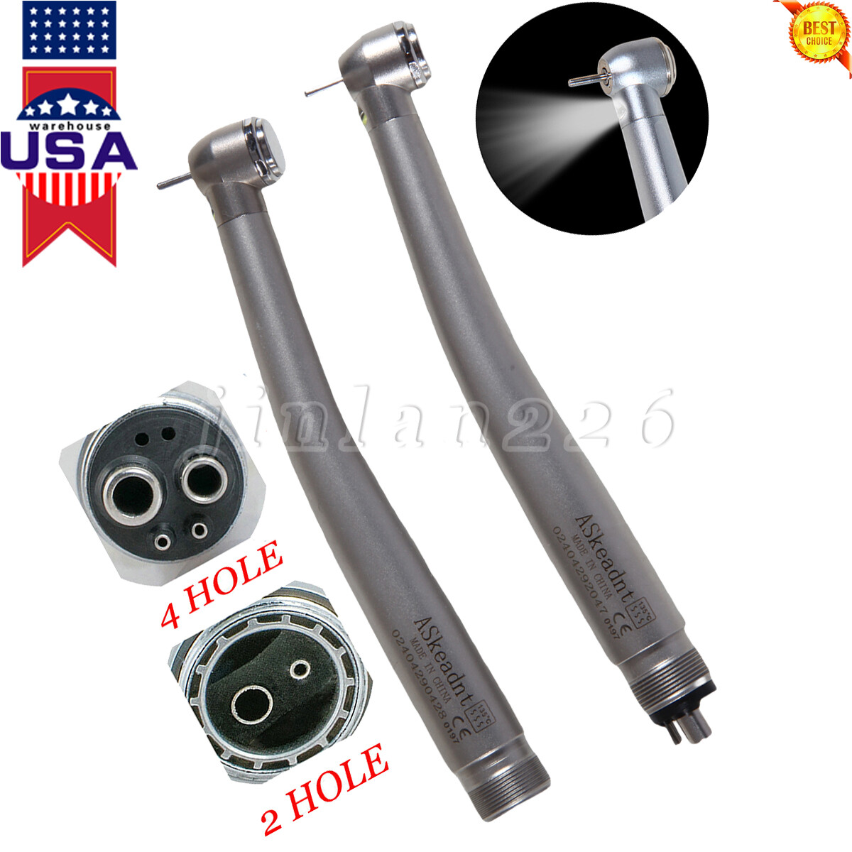 Askeadnt Dental E-generator LED High Speed Handpiece Push Button 2、4 Holes