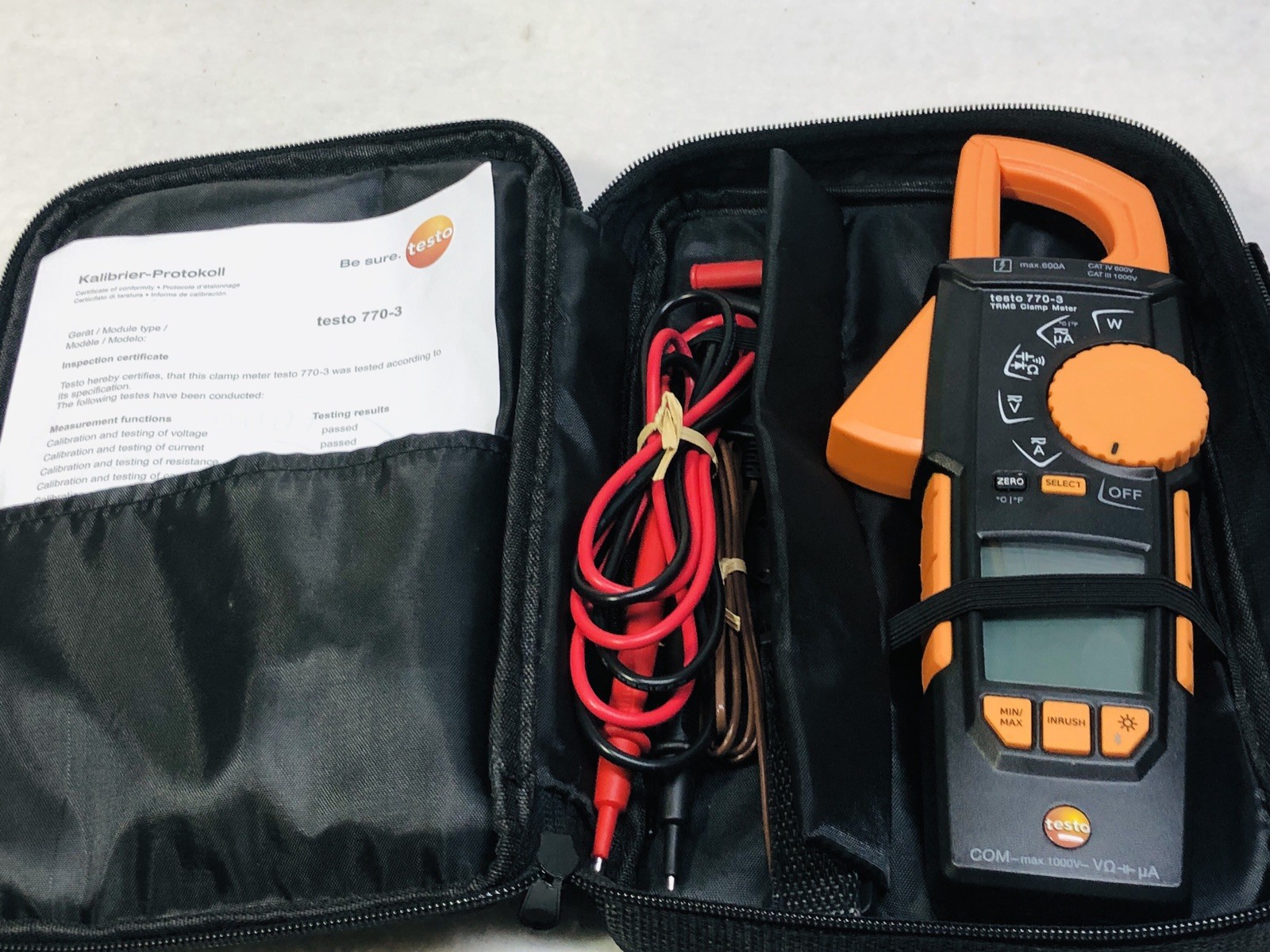 Testo 770-3 Clamp Meter 0590 7703 Premium Kit True-RMS With Bluetooth