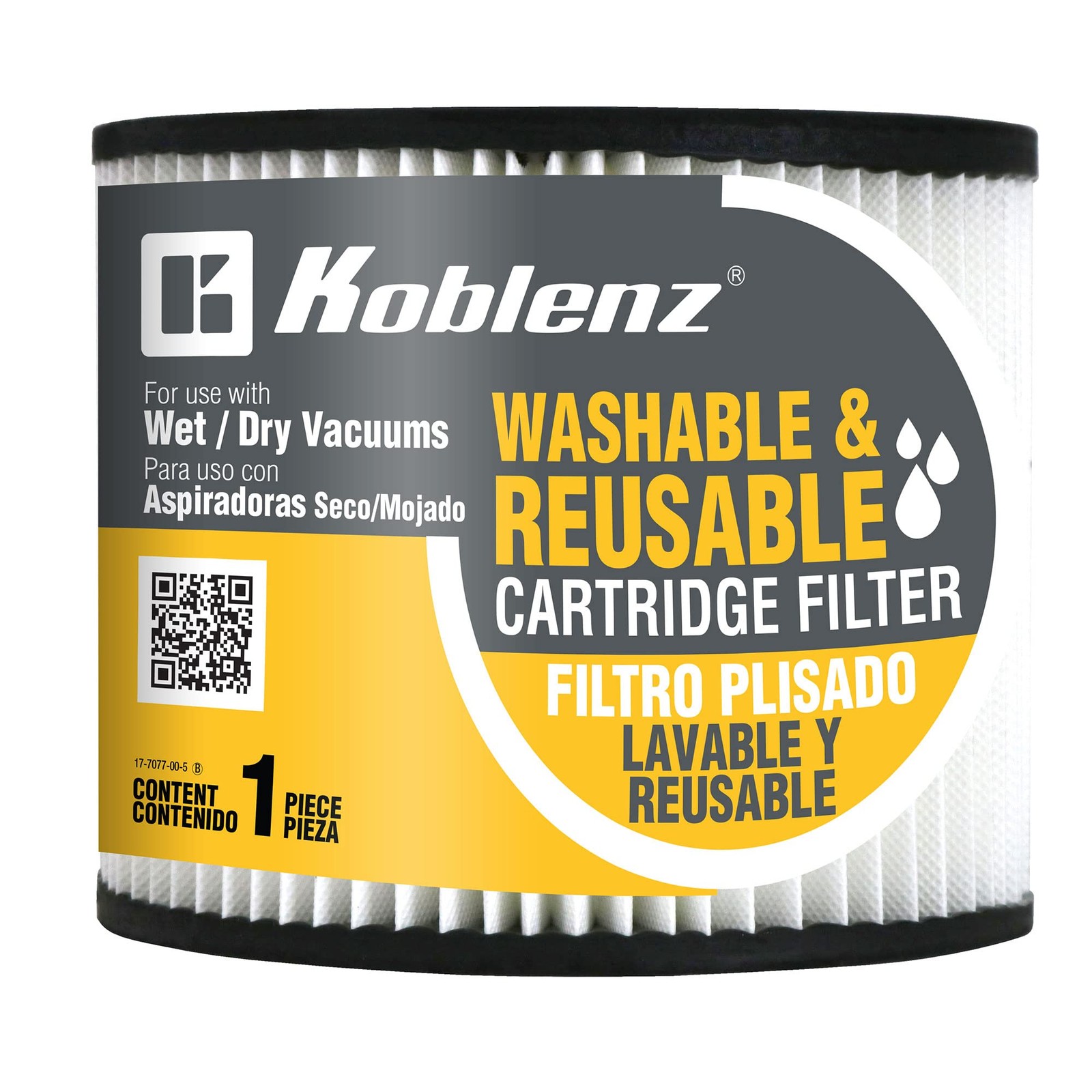 Koblenz 45-11169-00-7 Washable Cartridge Filter