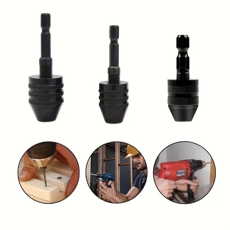 Mini ( 0.3mm to 3.6mm) Keyless Drill Chuck with 1/4″ Hex Shank Adapter – J016