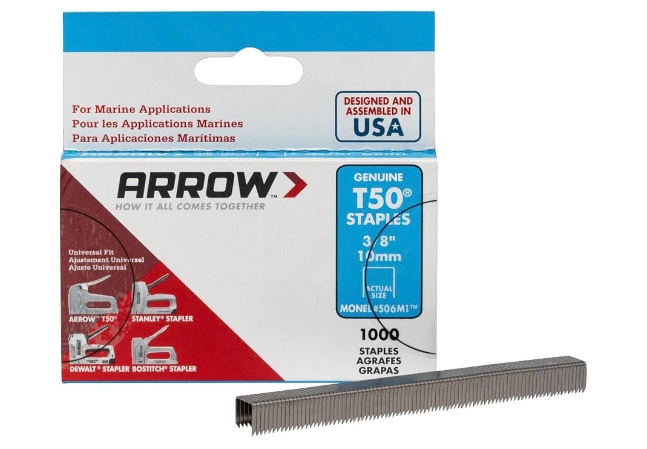 Arrow 506M1 T50 Monel Staples, 3/8-Inch Leg, 3/8-Inch Crown, 1000 Count