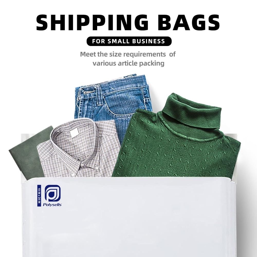 50 PCS 19×24 Inch White Poly Mailers, Waterproof Postal Shipping Envelopes