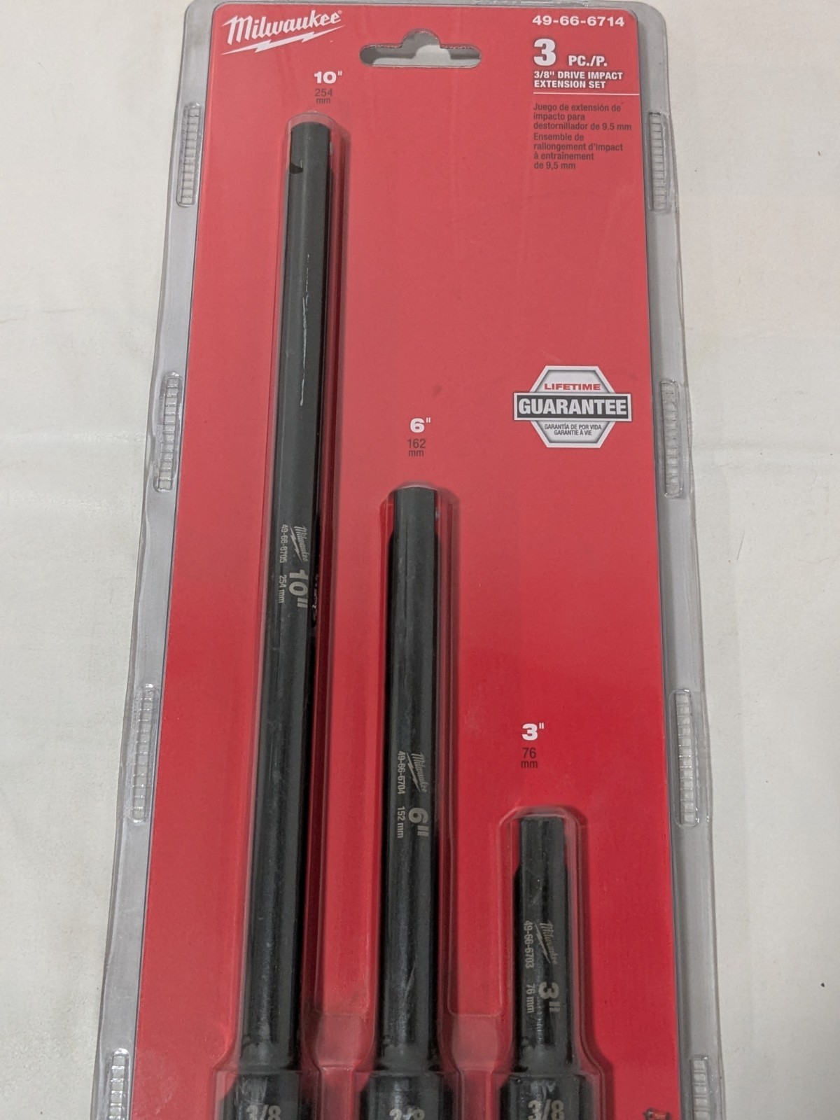 Milwaukee Tool 3 Pc. SHOCKWAVE Impact Duty 3/8″ Drive Extension Set 49-66-6714